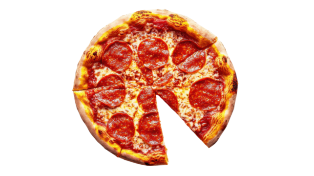 pizza on white background