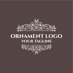 Elegant Classic Ornament Line Logo &ndash; Vintage Vector Decoration for Branding