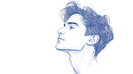 Professional Male User Icon Line Vector Illustration