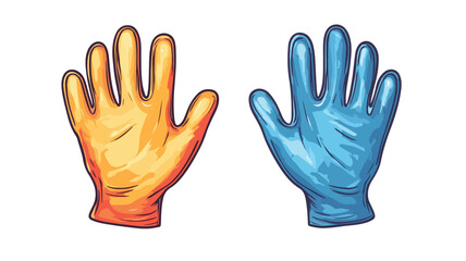 Fototapeta premium Rubber Gloves Line Icon Vector Illustration - Medical Equipment Concept