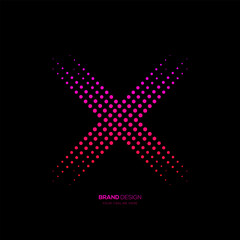 Fototapeta premium Colorful X Letter Dots Logo Symbol Design