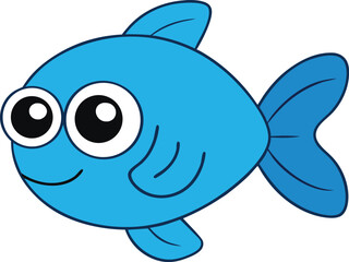 scuba scoot   cartoon fish on white background   f.eps