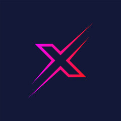 X Letter Logo Symbol Modern Digital Branding Identity
