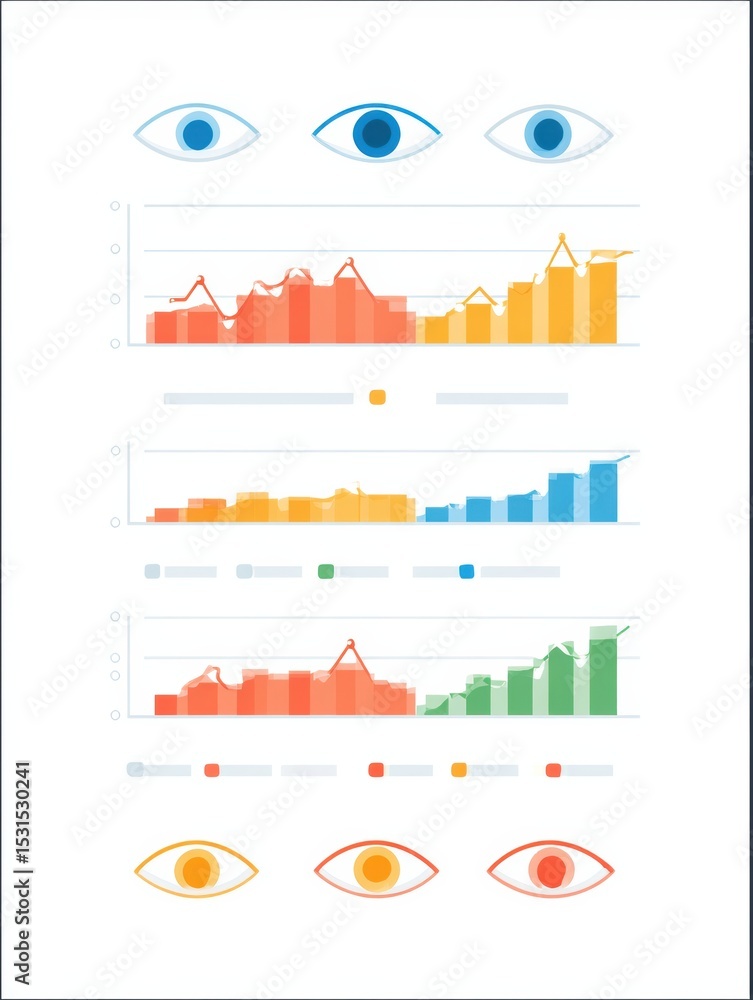Poster Vision Improvement Graph Illustrating Eye Symbols in a Minimal Flat Style With Open Top Area for Clear Data Presentation