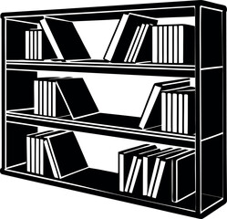 Wall Mounted Open Bookshelf Shallotte On White Background