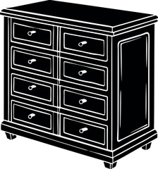 Fototapeta premium Multi Drawer Cabinet Shallotte On White Background