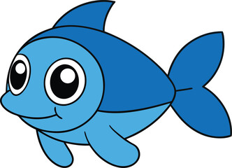 teeny tetra   cartoon fish on white background   f.eps