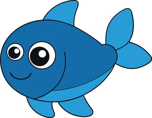 tiny tuna   cartoon fish on white background   fff.eps