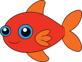 tricky trigger   cartoon fish on white background .eps