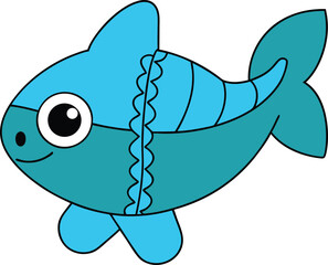 ziggy zipper   cartoon fish on white background   .eps