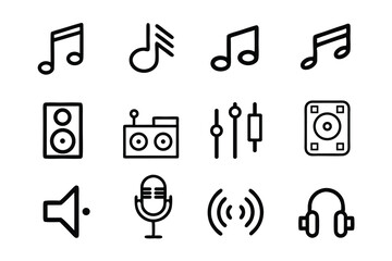 Audio equipment Music icon set vector illustration 