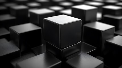 Abstract geometric pattern of black cubes