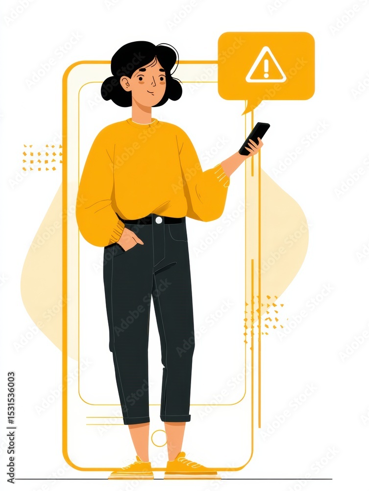 Poster user clicks suspicious link in sms chat bubble while standing in a modern digital environment