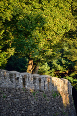 Seoul City Wall in Namsan hill park, old fortress protecting Seoul, capital of South Korea