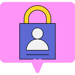Profile lock single icon vector illustration