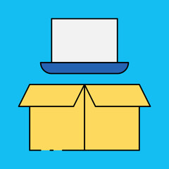 Laptop single icon vector illustration