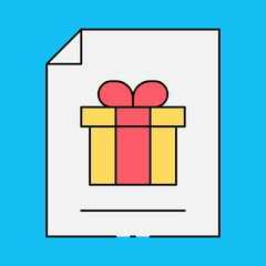 Paper giftbox single icon vector illustration