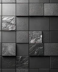 Dark gray stone tiles arranged in squares
