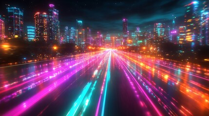 Futuristic city highway at night (1)