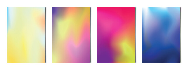 Set 4 pcs. abstract multicolor gradients, business background postcard for advertising, web background - Vector illustration