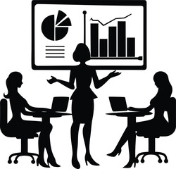 High quality Business Training or Workshop Concept vector illustration, Business Training or Workshop Concept banner, Business Training or Workshop Concept silhouette vector