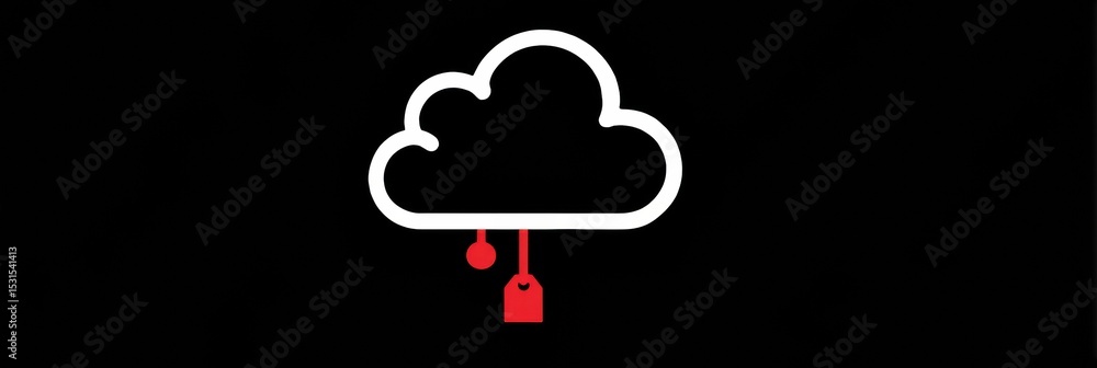Aufkleber Suspended Cloud Sync Symbol With Malfunction Tag Indicating an Issue With Data Synchronization Services in Minimalistic Design