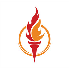  Burning Torch Flame Logo Vector Icon Design