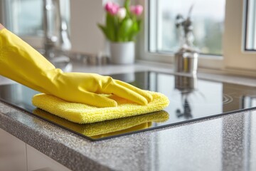 Cleaning Modern Induction Hob With