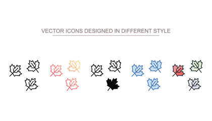 Oak Leaf icon design with white background stock illustration