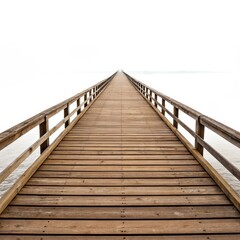 Fototapeta premium Wooden Pier Extending to Horizon Long Exposure, Minimalist Seascape, Perspective, Pathway, Journey Pier, Seascape, Minimalist