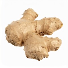Aromatic Ginger on Isolated White Background – Highly Scented Rhizome with Organic Feel and Natural Depth of Field