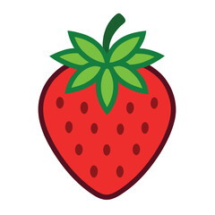 Obraz premium Strawberry line art vector Icon