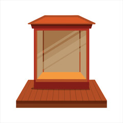  Interior Room with Wooden Furniture Vector Icon