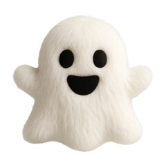PNG Cute fluffy ghost illustration.