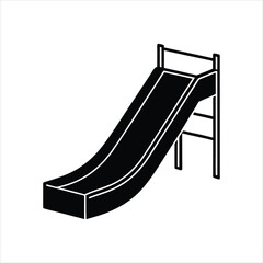 Minimalist Silhouette of Playground Slide Vector