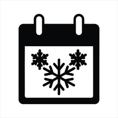 Snowflake Winter Date Icon Vector Design