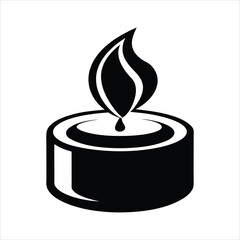 Tealight Candle Silhouette Vector Illustration
