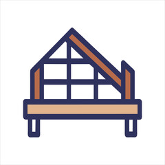  Wooden Storage Shelf Vector Illustration