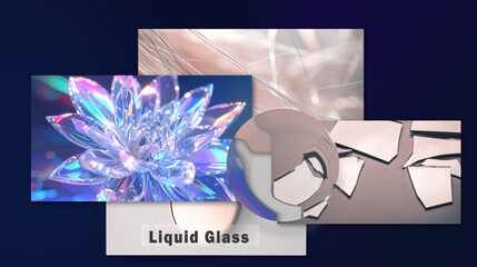 Liquid Glass Transparent UI Layer with Bubble Effects – Overlay on Background Images