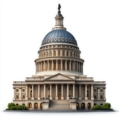 Obraz premium United states capitol building isolated on white background