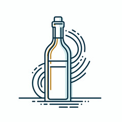 Dynamic illustration of a bottle with a swirling effect on a light background