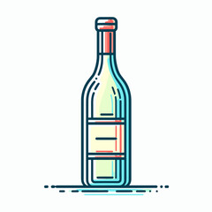 Stylized illustration of a bottle with a minimalist design on a light background