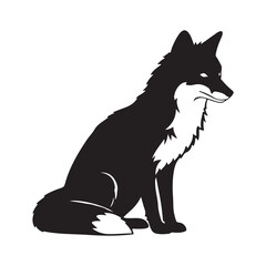 silhouette fox vector illustration