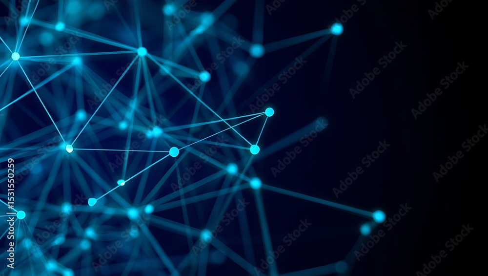 Poster abstract network connections digital nodes and intertwined pathways