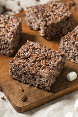 Homemade Chocolate Rice Crispy Treat Squares