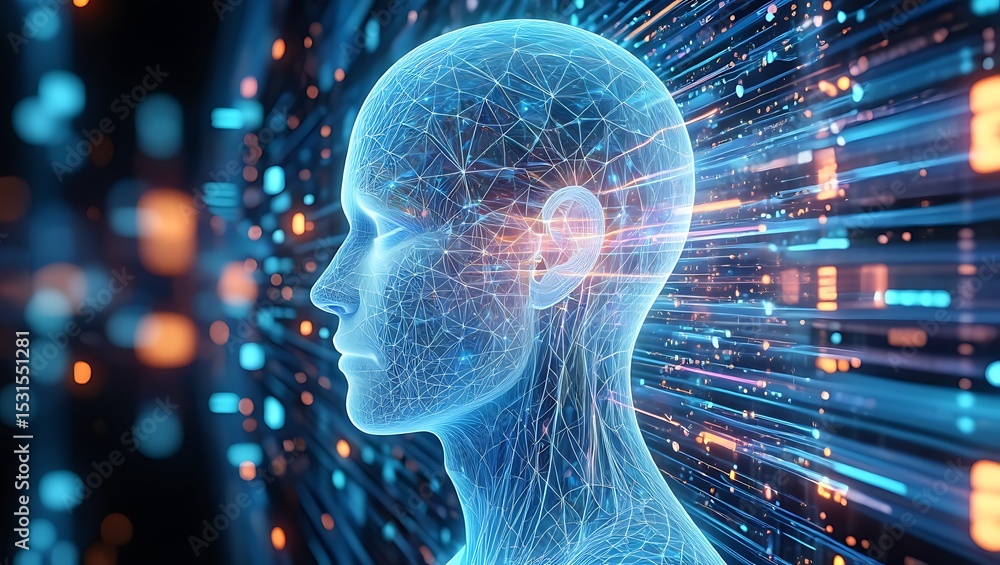 Aufkleber exploring the neural networks a visual journey into the human brain's digital landscape