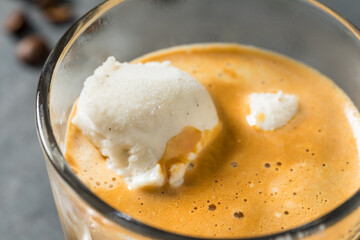 Homemade Coffee Affogato Gelato Ice Cream