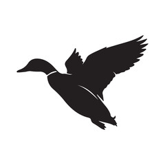 Silhouette duck vector illustration  on white background