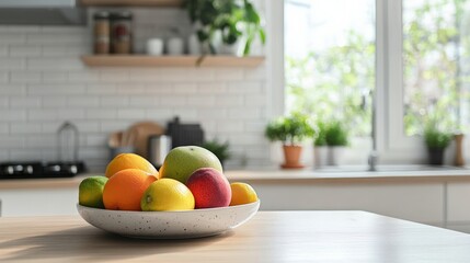 Fresh fruit lying all over the table