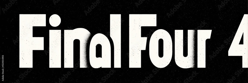 Poster Typography-based Design Featuring Bold Final Four Letters With Minimal Left Zone for Emphasis on Collegiate Sports Event